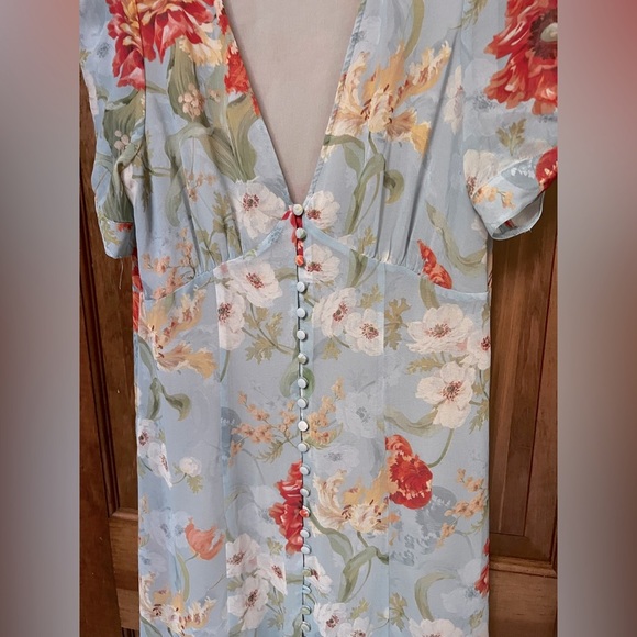 Zara Midi Floral Print Dress Size Small - Picture 8 of 12